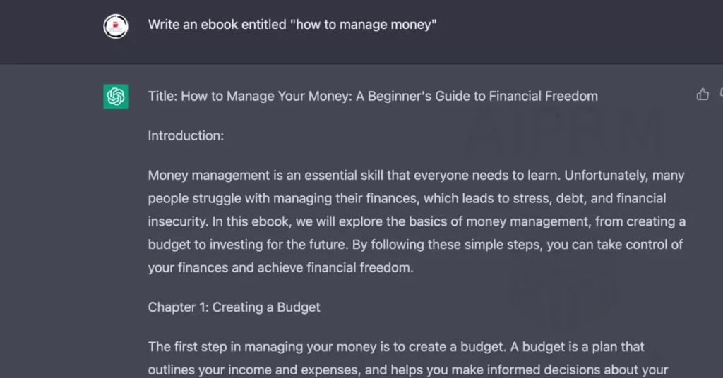 Writing ebook using ChatGPT