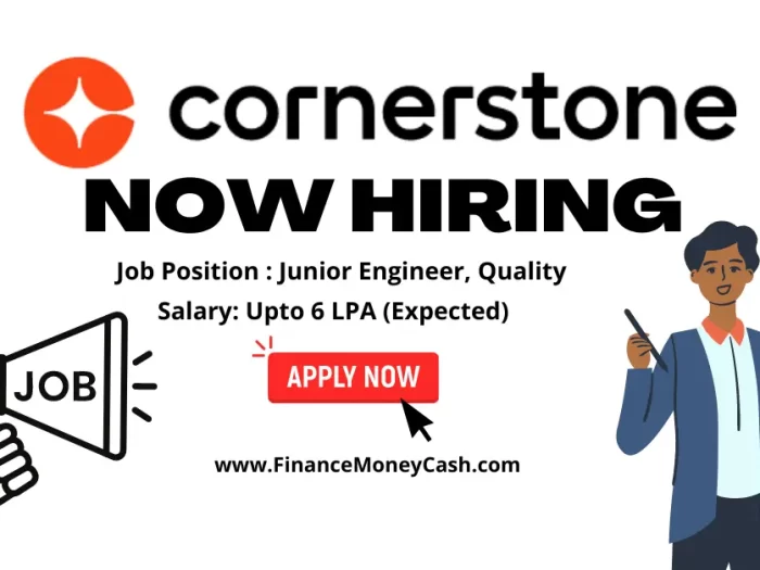 Cornerstone is hiring for Junior Engineer, Quality